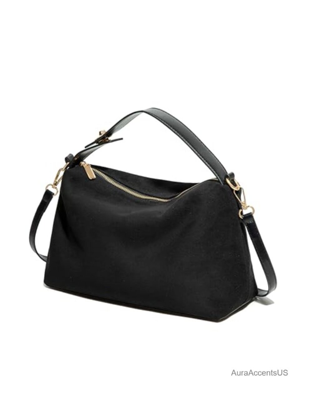 Vintage Suede Crescent Crossbody Bag Adjustable Strap Shoulder Tote Purse